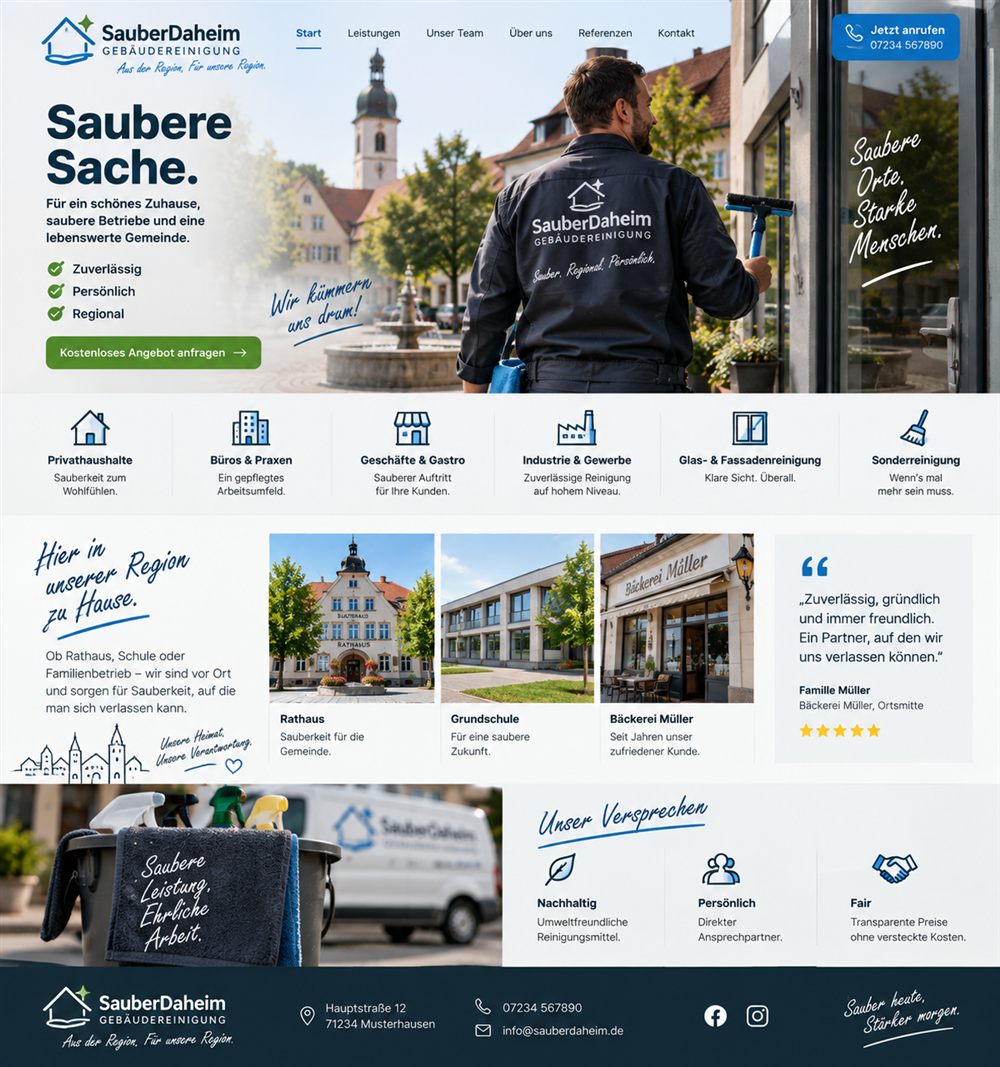 Gebäudereinigung: Reinheit aus der Region