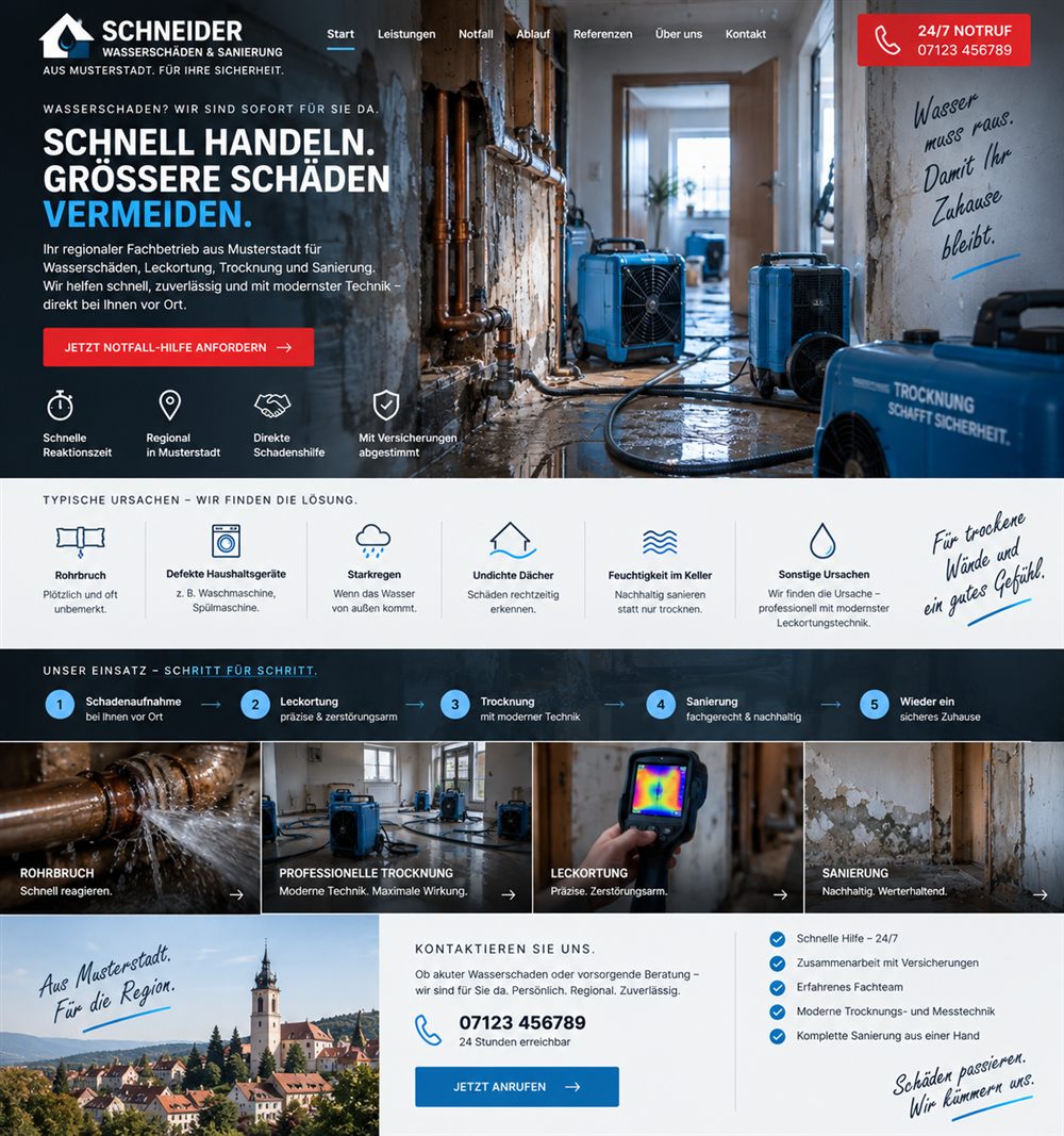 Wasserschadensanierung: Schnelle Hilfe, wenn jede Minute zählt